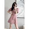 dress denim import lengan pendek d8601