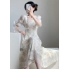 midi dress wanita korea import D8603