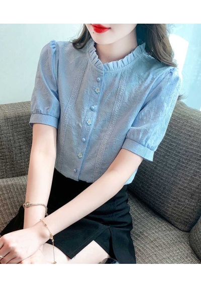 atasan blouse berkancing wanita korea T9021