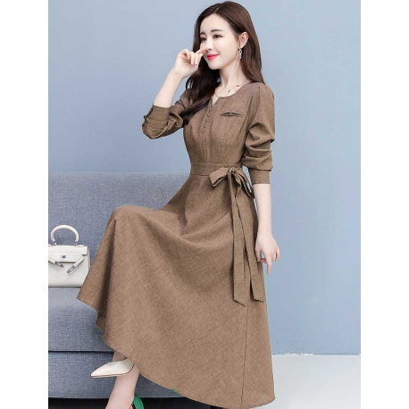long dress wanita korea import D8370