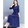 long dress wanita korea import lengan panjang D8608