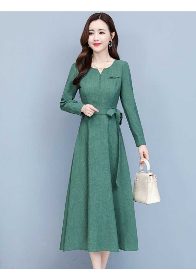 long dress wanita korea import lengan panjang D8608