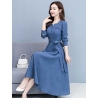 long dress wanita korea import lengan panjang D8611