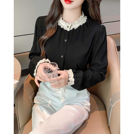 blouse wanita  lengan panjang import T9012