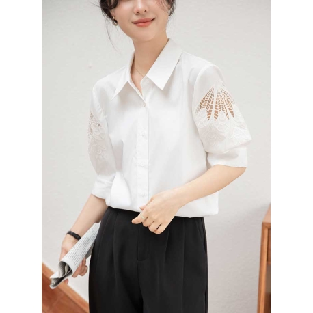 kemeja putih wanita import korea T8970