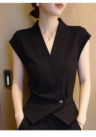 blouse v-neck wanita korea import T8972