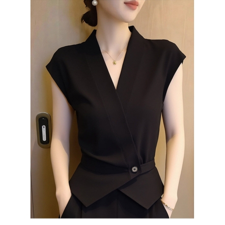 blouse v-neck wanita korea import T8972