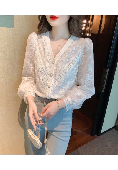 blouse brukat wanita korea import T9030