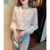 blouse brukat wanita korea import T9030