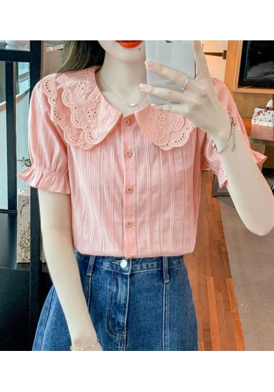 Kemeja lengan pendek wanita korea import T9032