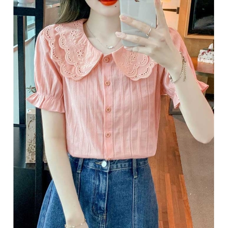 Kemeja lengan pendek wanita korea import T9031