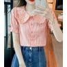 Kemeja lengan pendek wanita korea import T9032