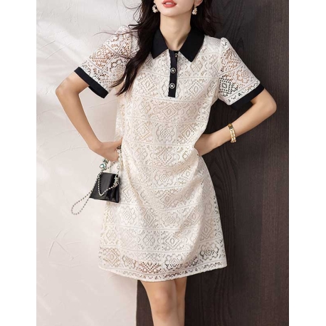 dress brukat wanita korea import D8599