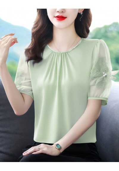 blouse  wanita korea import hijau T9038