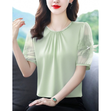 blouse  wanita korea import hijau T9038