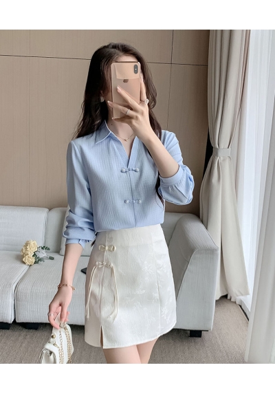 Kemeja lengan panjang wanita korea import T9043