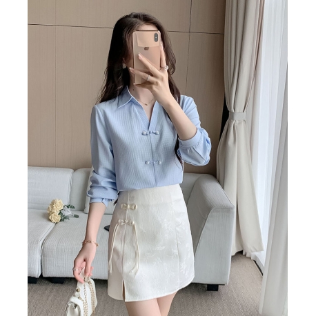 Kemeja lengan panjang wanita korea import T9043