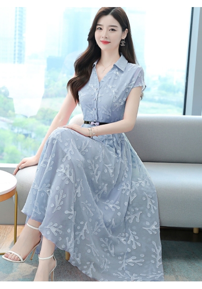 long dress wanita korea import lengan panjang D8611