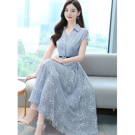 long dress wanita korea import lengan panjang D8611