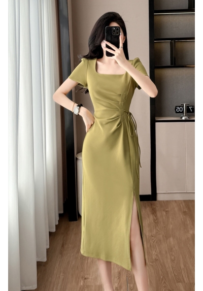 Midi dress wanita korea import D8631
