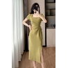 Midi dress wanita korea import D8631