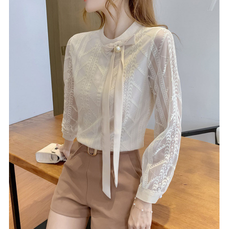 blouse brukat wanita korea import T9055