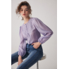 blouse ungu lengan panjang wanita korea import T9057