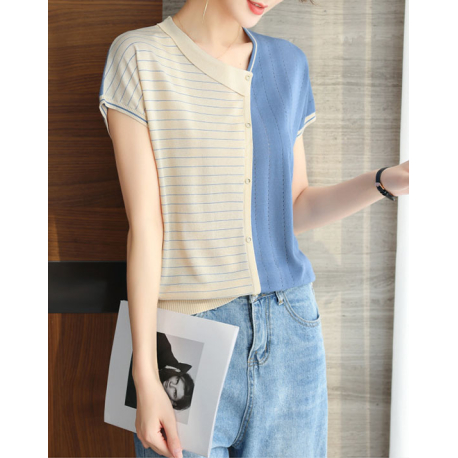 blouse brukat wanita korea import T9056
