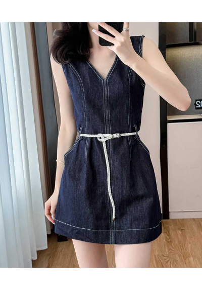 dress denim wanita korean style  D8634