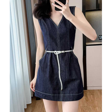 dress denim wanita korean style  D8634