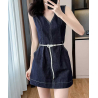 dress denim wanita korean style  D8634