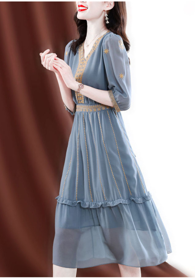 midi dress  wanita korean import  D8635