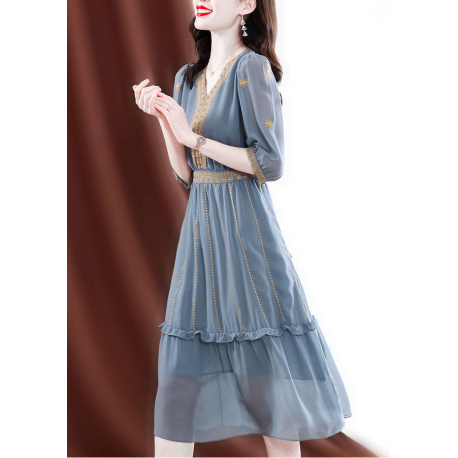 midi dress  wanita korean import  D8635