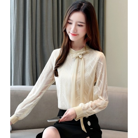 blouse brukat wanita korea import T9066