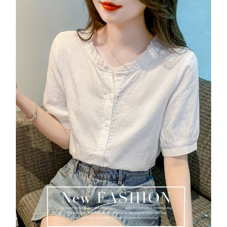 blouse v-neck  wanita korea import T9069