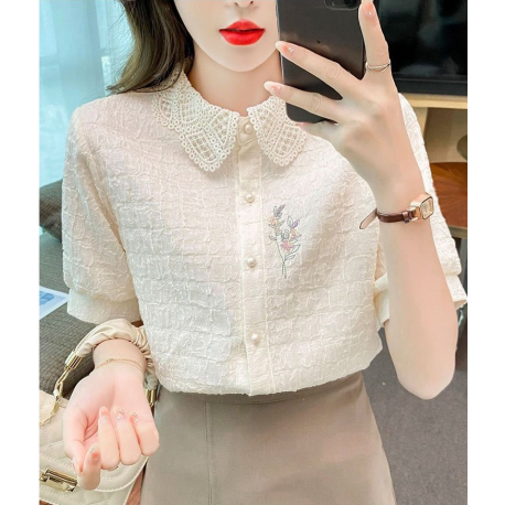 kemeja wanita korea lengan pendek T8962