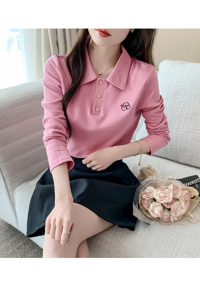 blouse v-neck  wanita korea import T9070