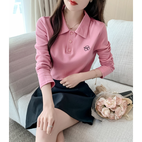 blouse v-neck  wanita korea import T9070