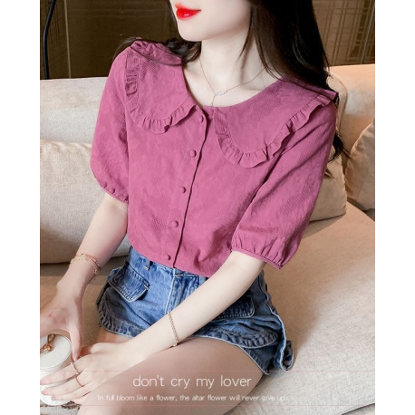 kemeja wanita korea lengan pendek T9075
