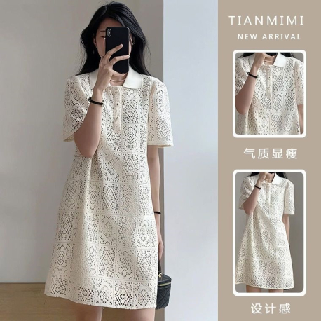 dress brukat wanita korea import D8507