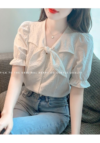 blouse v-neck  wanita korea import T9081