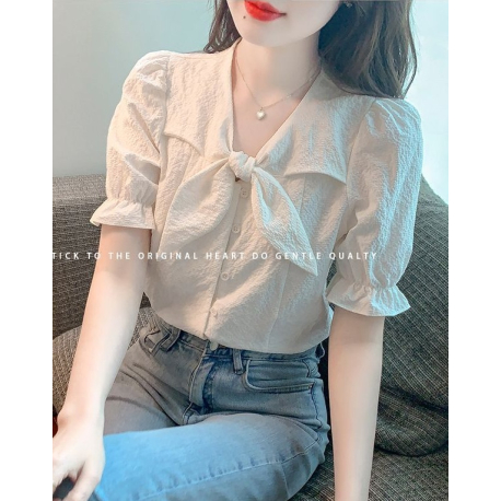 blouse v-neck  wanita korea import T9081