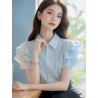 kemeja wanita korea lengan pendek T9084