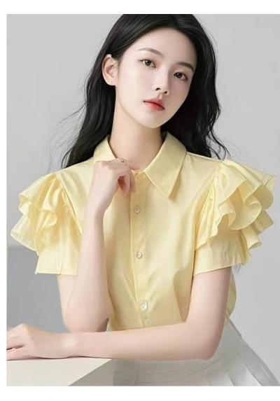 kemeja wanita korea lengan pendek T9083