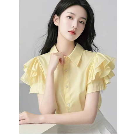 kemeja wanita korea lengan pendek T9083