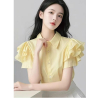 kemeja wanita korea lengan pendek T9085