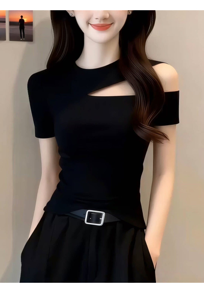 kemeja wanita korea lengan pendek T9083