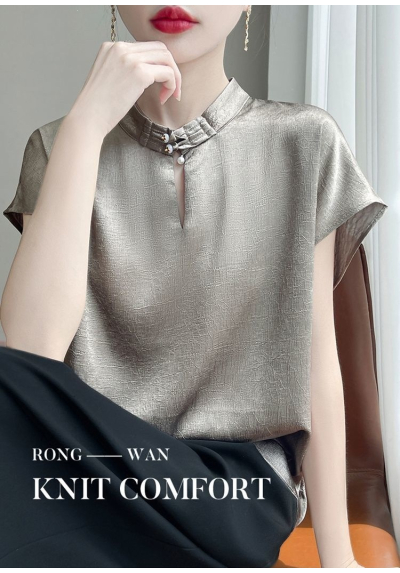 blouse  hitam wanita korea T9089