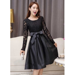 dress pesta brukat D2781