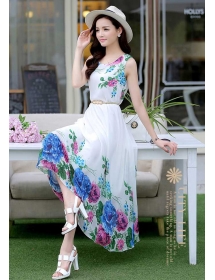 long dress motif bunga D2849